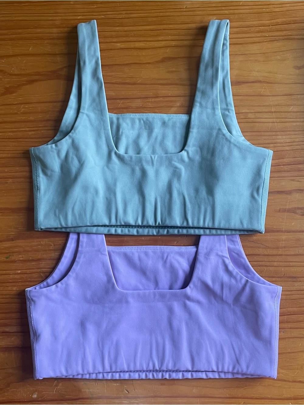 Sustainable Girlfriend Collective Tommy Bra - Set of 2 - Sage & Pastel Purple - Picture 2 of 4